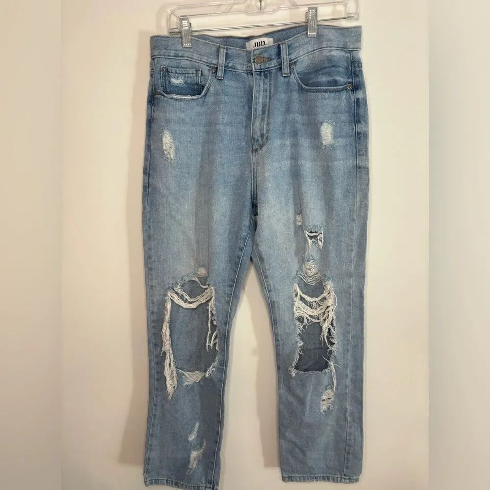 JBD EUC blue distressed wide leg jeans Size 29